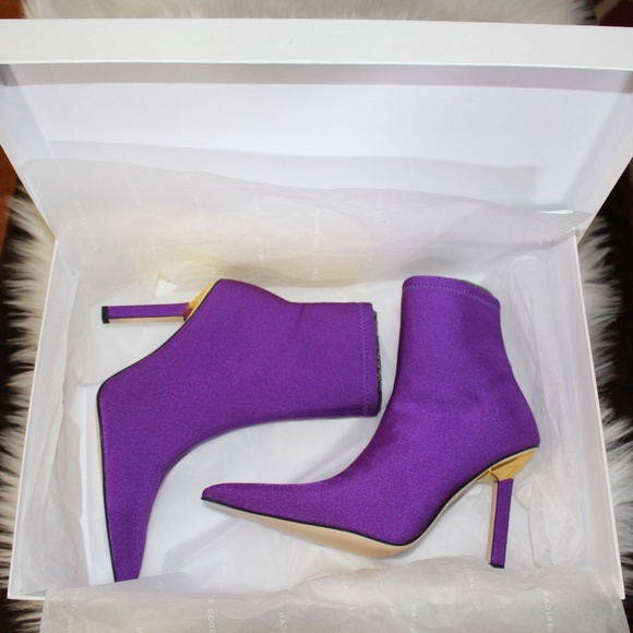 Good American , Neoprene Purple Bootie Kickstand + Dust bag New in box - Picture 2 of 11